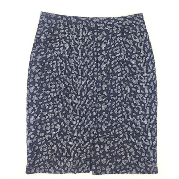 Banana Republic Jacquard Pencil Skirt Womens Size 4 Leopard Animal Print Work - Picture 2 of 9